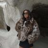 2025 cross-border Europe, America, autumn and winter Amazon's new leopard print woolen jacket women's warm fur collar trend