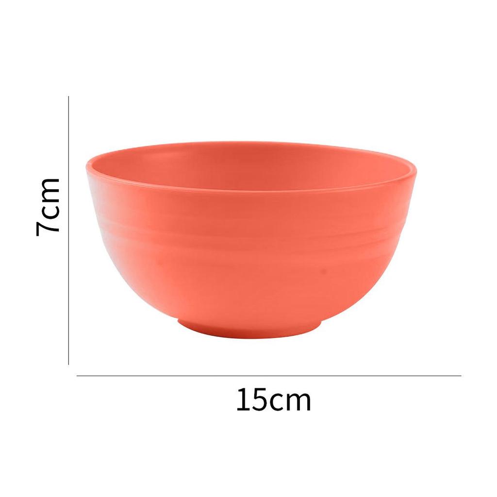 Durable Wheat Straw 15cm Noodle Bowl with Lid - Ideal for Dorms and Kids