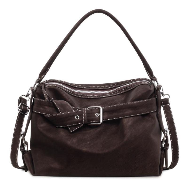 

Minimalist PU Leather Tote Bag for Women Belt Buckle Accent Adjustable Strap Large Capacity Casual Daily Bag for Commute Travel Lightweight Stylish 32 × 11 × 23 cm кавовий
