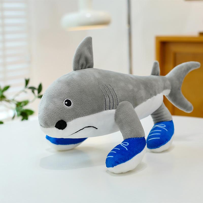 American Shanhaijing Monster Plush Toy Shark Wooden Stick Doll Pendant