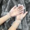 New Sexy Transparentes Dot Print Black White Mesh Tulle GloveSpring Summer Thin Short Glove Club Prom Party Dancing Dress Glove