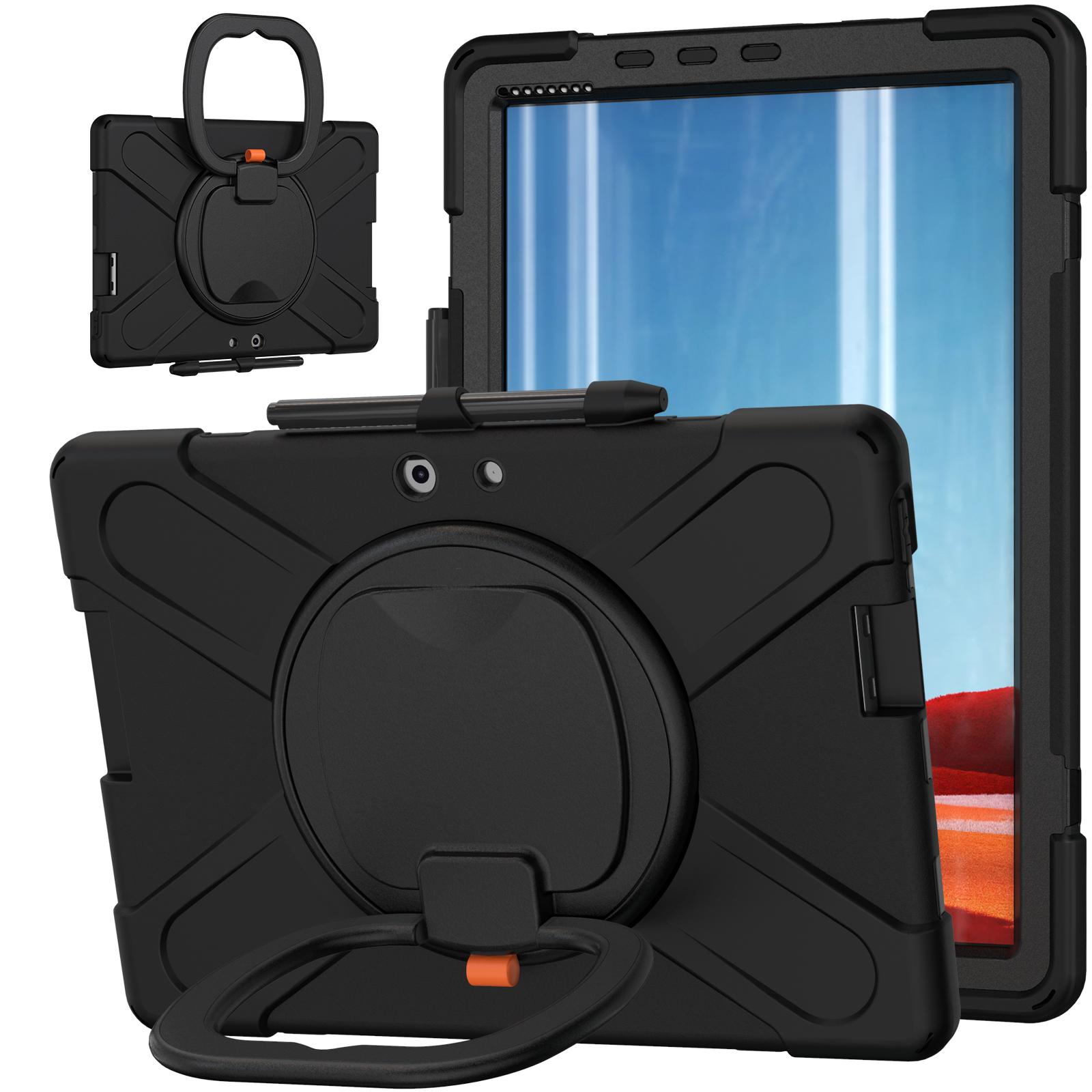 

360 Rotating Kids Case For Microsoft Surface Pro X 2019 13 Heavy Duty Stand Cover 3-Layer Protect With Handle Grip Tablet Shell Surface Pro X