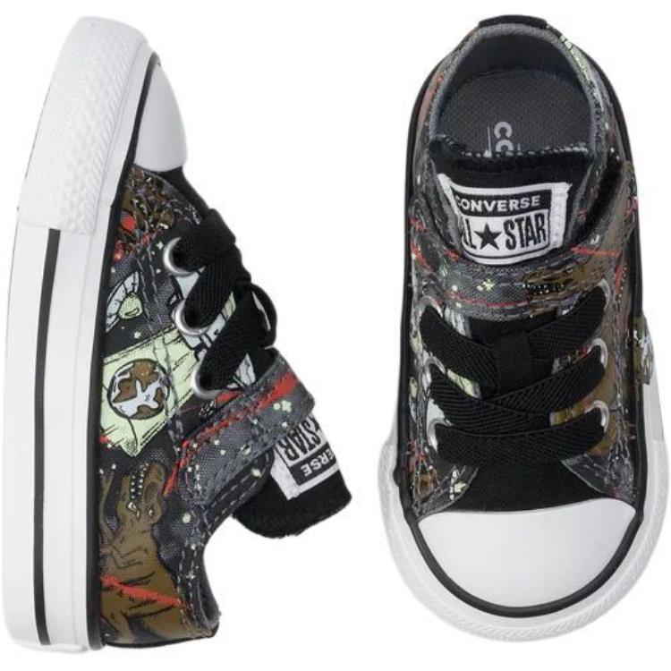 Converse All Star Comfortable Versatile Low-Top Walking Shoes Baby Shoes Gray Black White 765394C