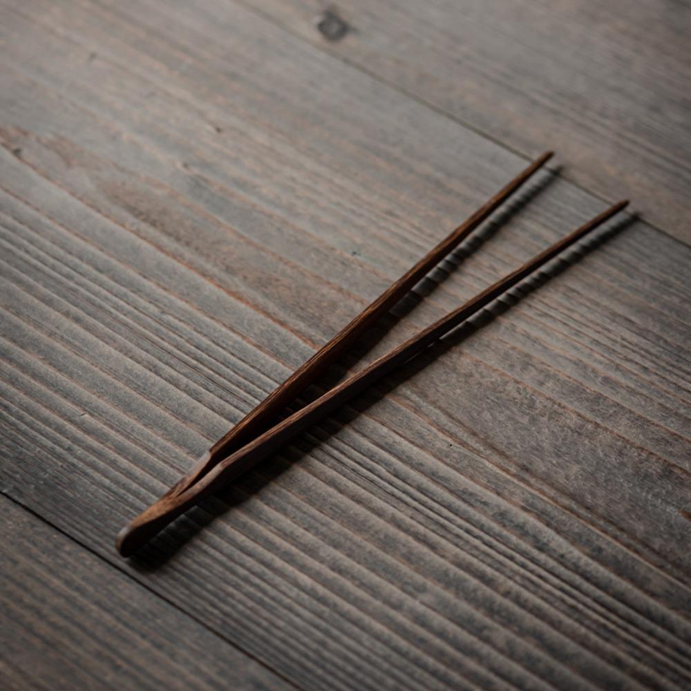 Nové bambusové dřevěné klipsy na čaj Rovné Odolné Kleště na jídlo Toast Salát Bezpečné čajové náčiní Pinzeta Kuchyň