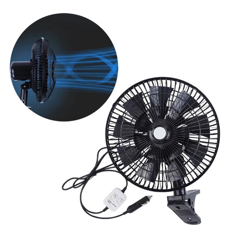 Oscillating Car Fan 12/24V with Strong Airflows Clip On Designings ABS Fan Portable Fan for Efficient Cooling In Vehicle