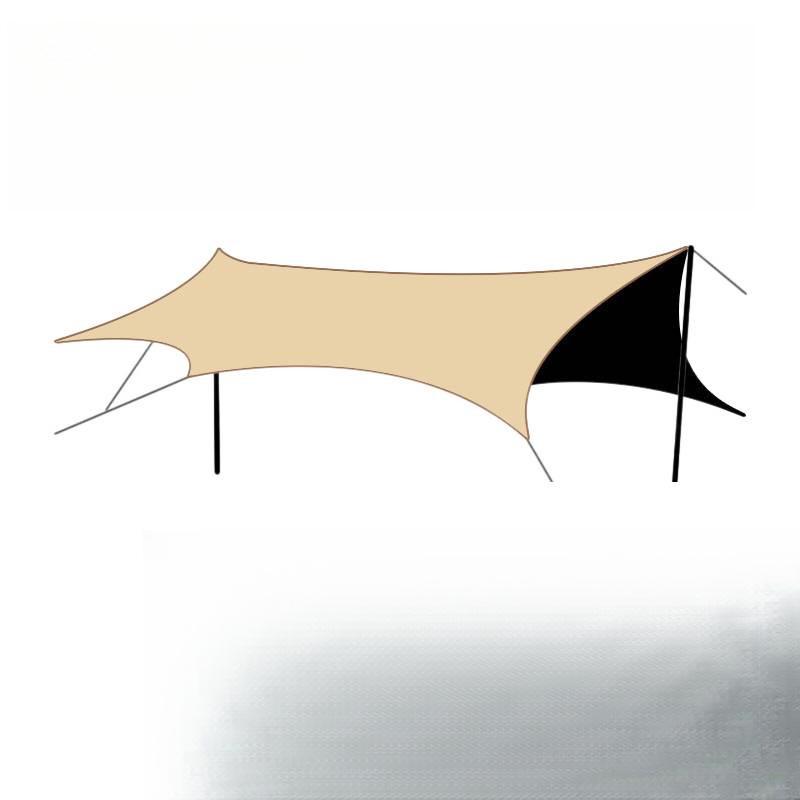 Butterfly-Shaped Black Glue Sunshade Tent - Outdoor Sun & Rain Protection for Camping and Picnics in Spring & Autumn.