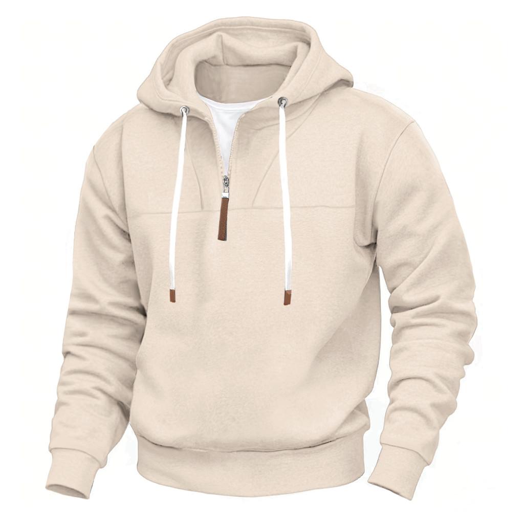 Classic American Mens Fleece Hoodie With Zipper Pouch For Casual Winter Wear