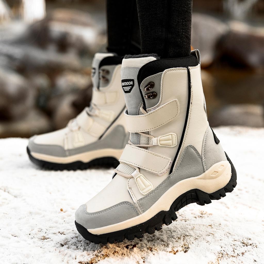 Xinjiang cotton shoes casual sports Velcro medium and long snow boots warm thickened velvet shoes