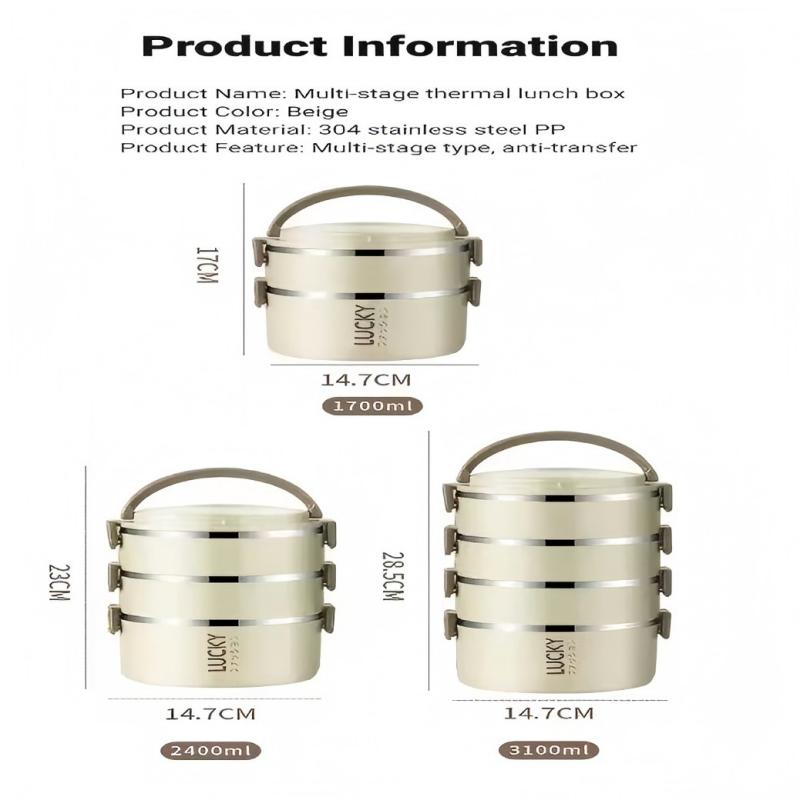 Stainless Steel Insulated Lunchbox Multi-Layer Bento Box Leakproof Lunchbox Insulated Lunch Container