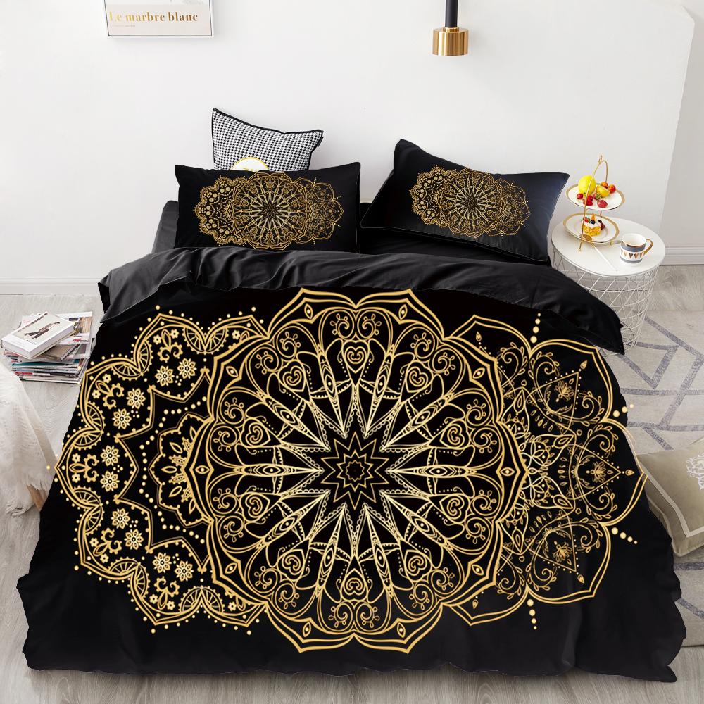 

3D HD Digital Printing Bedding Set,Black Duvet Cover Set Queen Cal King,Bedclothes Hindu lord Ganesh Drop Shipping 135x200cm 3pcs