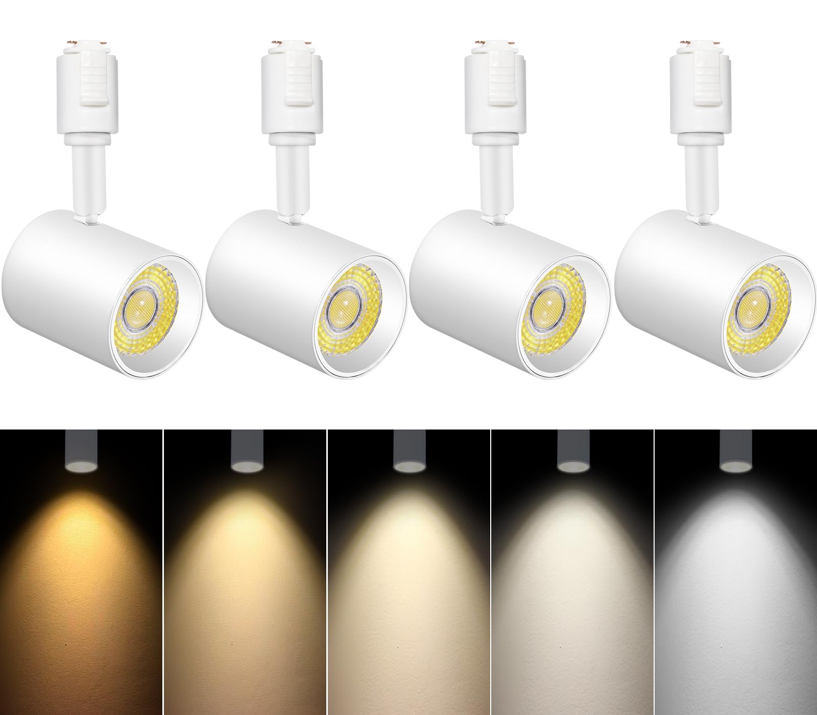 

TuyuBEE 5-Color Adjustable Track Light, 10W Integrated LED Light (85W Equivalent), Bright Track Light, High Color Rendering CRI90+, 2700K-6000K,