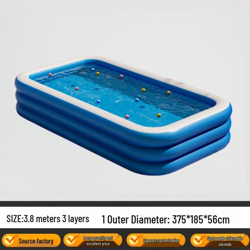 Extra-Large Foldable Inflatable Swimming Pool for Kids and Adults, Outdoor Home Use