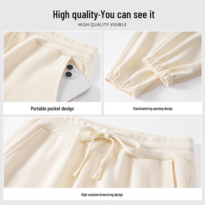 JEANSWEST Women's Waffle Jogger Sweatpants