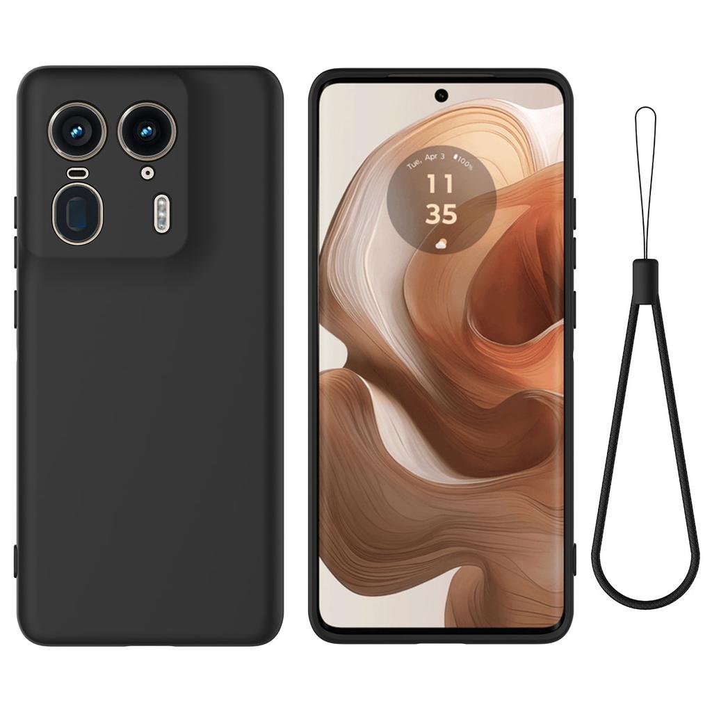For Motorola Edge 50 Ultra 5G/Moto X50 Ultra 5G Case Liquid Silicone Shockproof Phone Cover with Strap