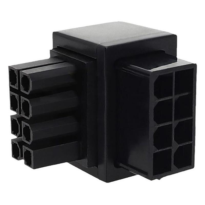 Atx 8Pin Female 90 Degree Angled To 8 Pin Male Power Adapter Gpu Power Steering Connector For Graphics Video Card Gpu
