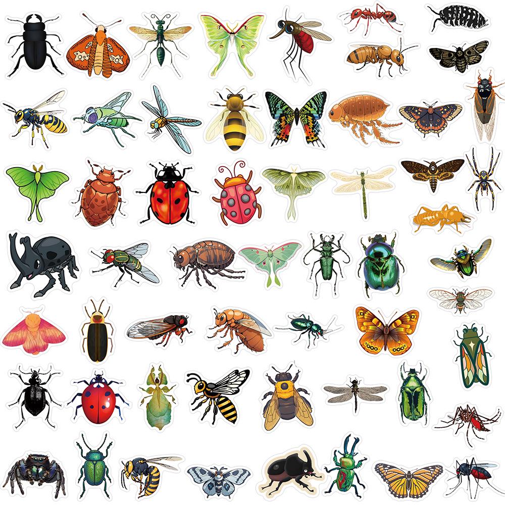 

Набор наклеек 55 мультяшных насекомых, пчел, бабочек, пауков - Водонепроницаемые и не нарушающие авторские права для блокнотов, канцелярских товаров или стаканов для воды