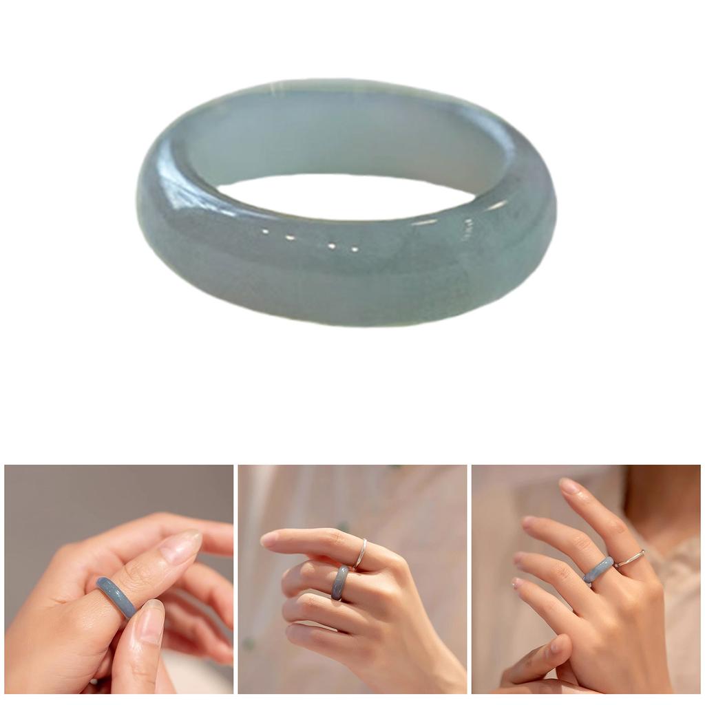 Fashionable Natural Glass Rings Decoration Portable for Women Simple Retro Chinese Styles Holiday Gifts with Gifts Box