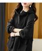 2025 Autumn Korean Style Color Block Hooded Zip-Up Slimming Sweatshirt for Women