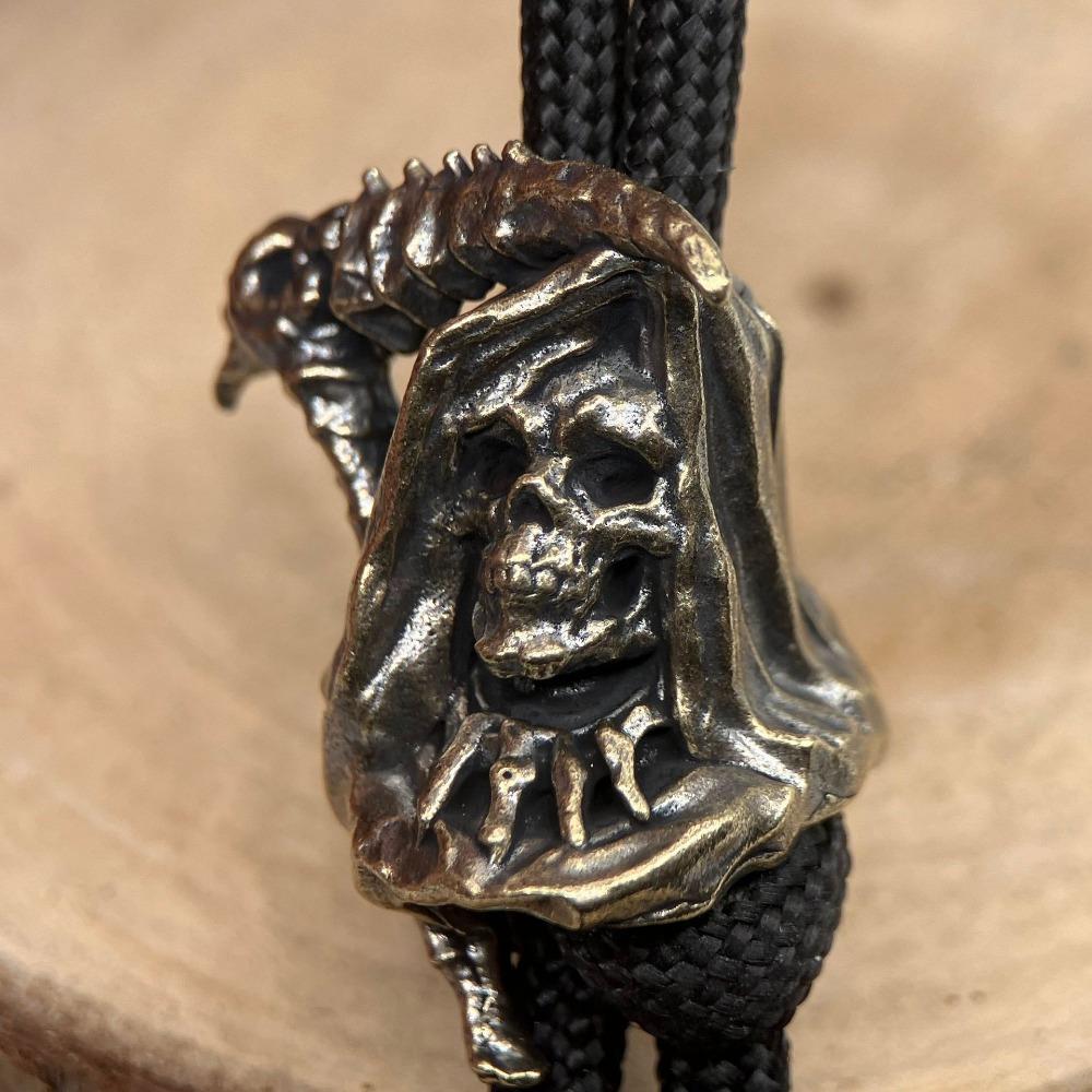 Sickle Grim Reaper Brass Knife Beads EDC DIY Woven Bracelets Lanyard Key Chain Pendant Accessories Men Outdoor Tool Hangings Charms