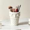 Cream Drip Shape Stationery Organizer Waffle Pattern 3D Printed Pencil Cup  Office