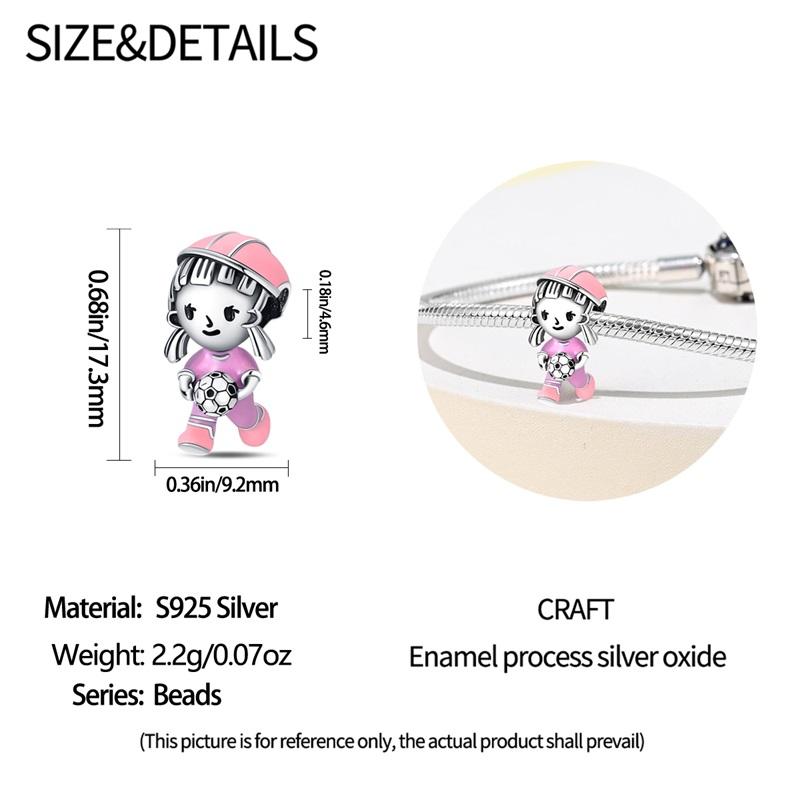 Copper Ahletic Sports Charms Bead Golf Rugby Surfing Tennis Dance Pendants Fit Bracelets Diy Jewelry Making Gift