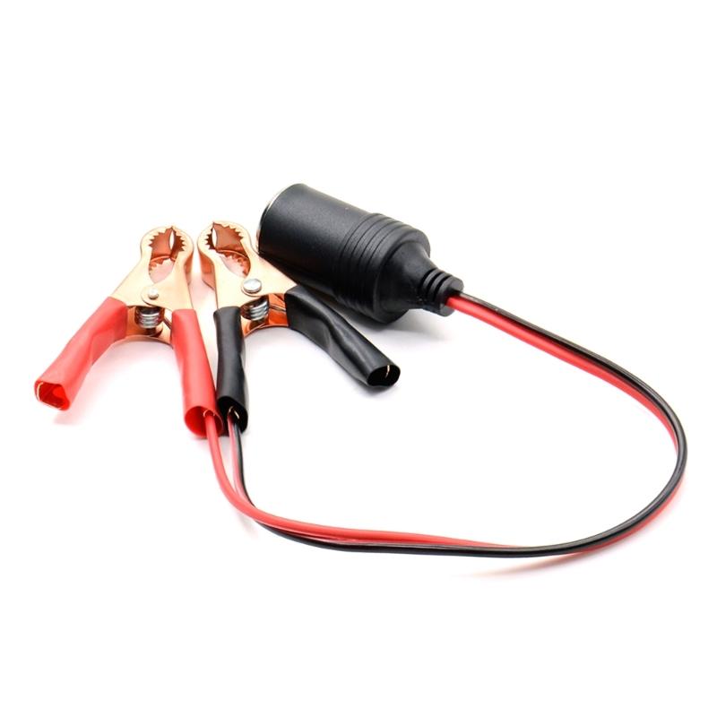 Car Battery Clamp To  Lighter Plug  Charge Extension Cable  Lighter Battery Adapter Socket