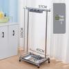 Stainless Steel Floor-Standing Mop Rack with Draining Shelf and Free Shipping