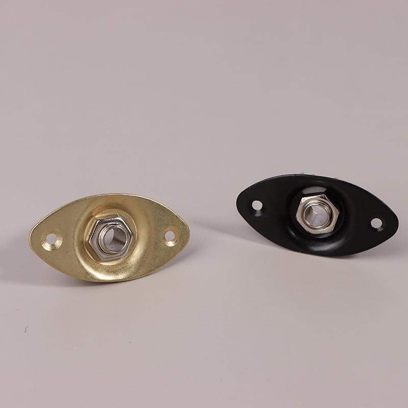 1Set Metal Concave Output Jack Plate Socket & Screws For Electric Guitar Replacement Oval Electric Guitar Pickup Accessories