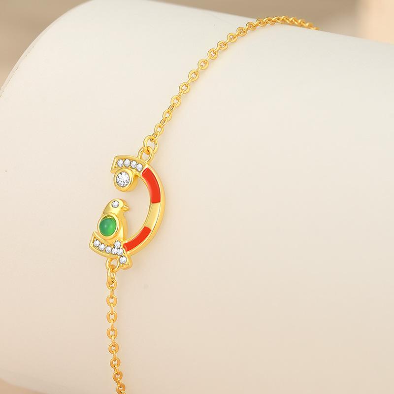 Joyful Expression Women's Ethnic Bracelet, Retro High-End Agate Jewelry, S925 Silver Niche Accessory