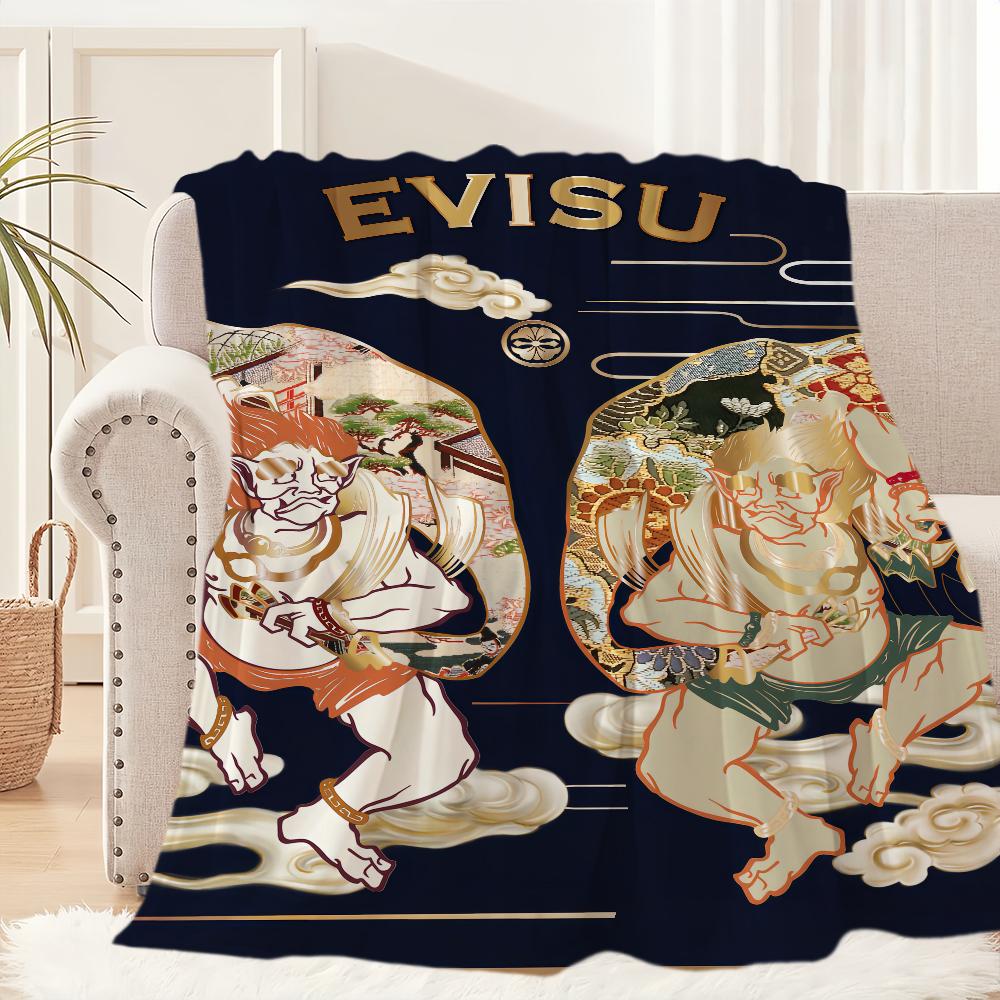 Fashion Blanket Brand Plush Nap Sofa rug for Living Room E-Evisu-s Warm Office Bedroom Birthday Home Travel Kid Gifts