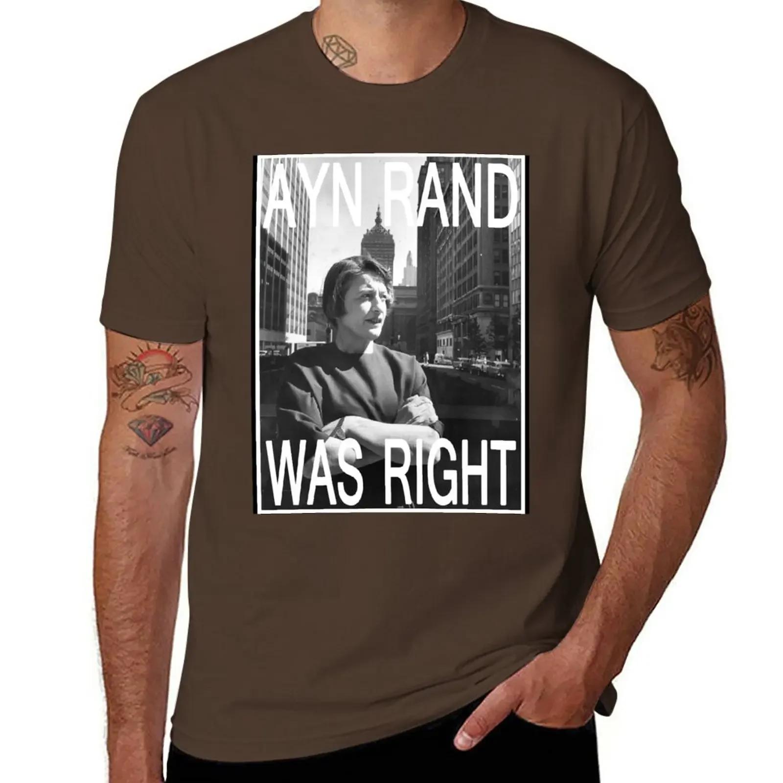 Ayn Rand Was Right T-Shirt anime clothes anime quick drying mens graphic t-shirts pack M