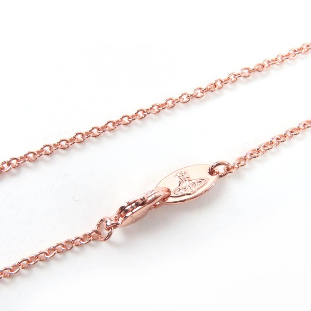 Excellent Vivienne Westwood Orb Necklace Pendant with Rhinestones Rose Pink Used