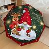 1 Stück Weihnachtsgnom-Regenschirm - 8-Speichen verstärkt, Automatik-Öffnung, Leicht & Langlebig, Niedliches Modeaccessoire für Draußen - K1301