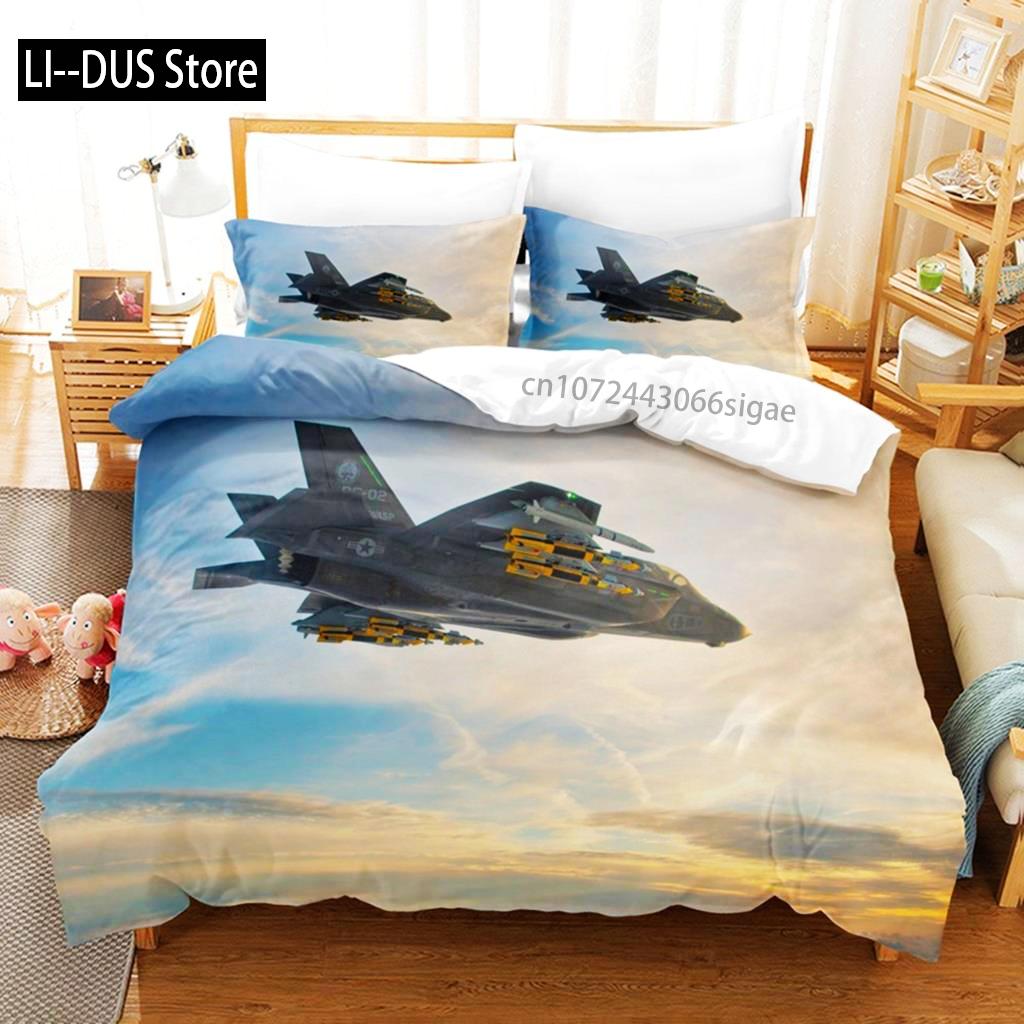 Funda Nórdica de Avión de Combate Cielo Volando Avión de Combate Juego de Ropa de Cama Para Niños Adolescentes Niños Moderno Genial Tema de Avión Decoraciones de Dormitorio