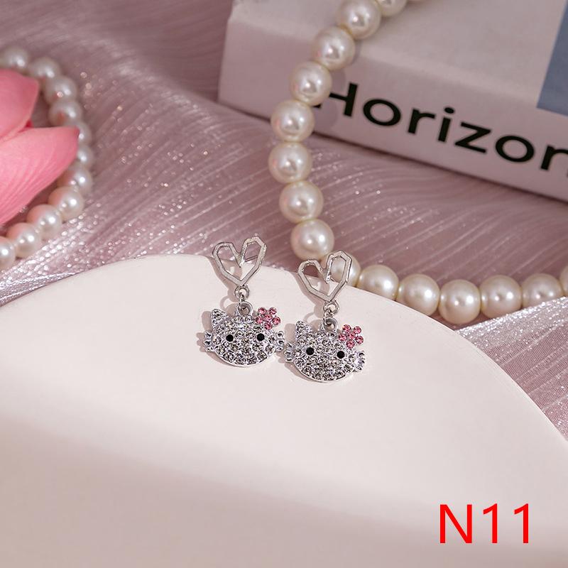 

1Pair Jewelry Heart Butterfly Dolphin Drop Earrings Women Korean Cute Zircon Earring Gift