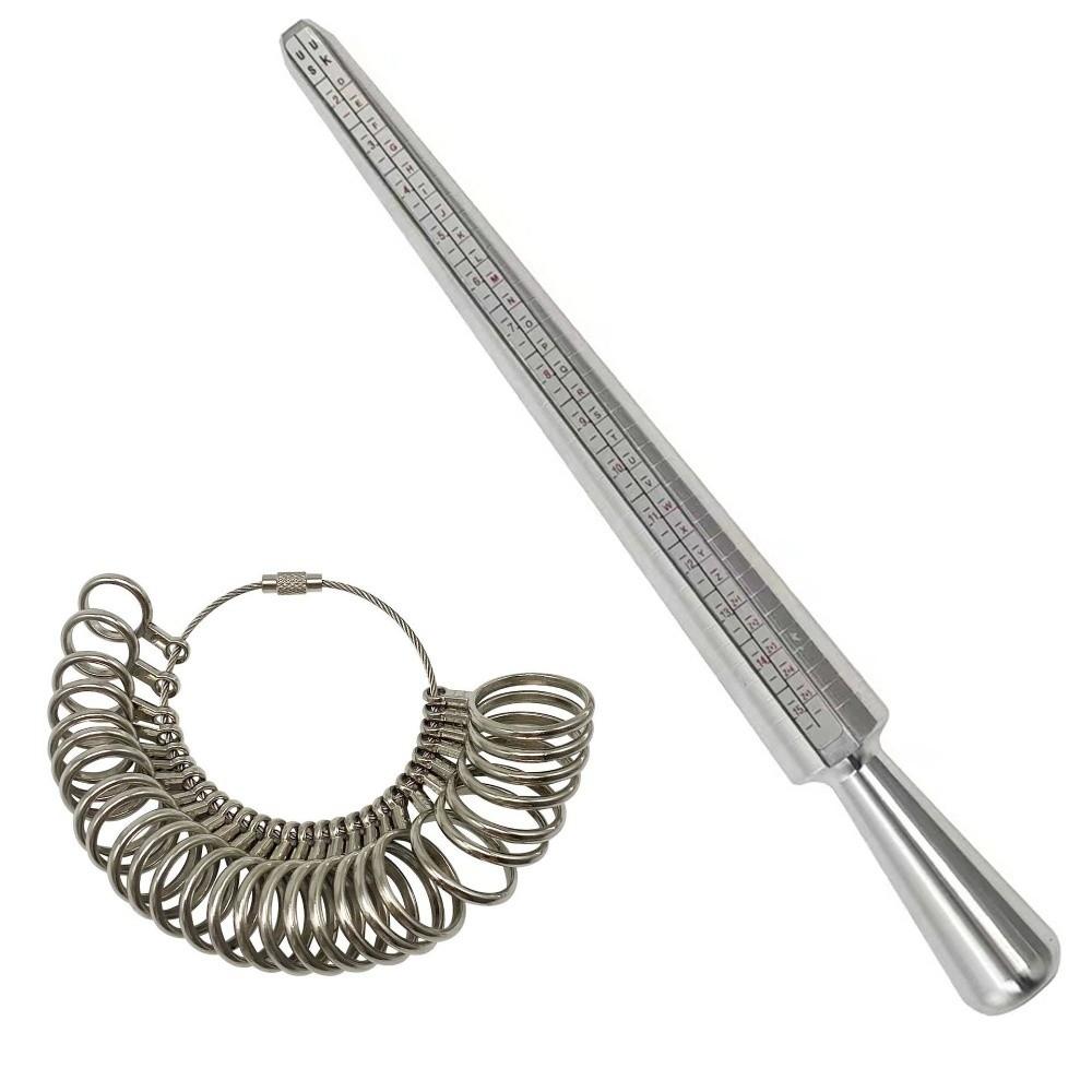 Accurate Measurement US UK Ring Sizer Aluminum Finger Ring Gauge Kit Jewelry Sizing Measuring