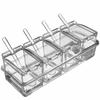 Clear Kitchen Spice Jar Set with Lids - 4-in-1 Multi-Piece Storage for Salt, Sugar, and MSG.