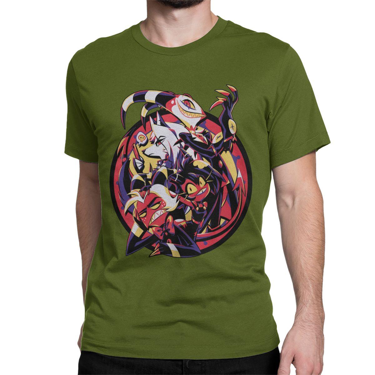 Men Women T-Shirt Helluva Boss Fashion Pure Cotton Tee Shirt Short Sleeve Moxxie Millie Loona Anime T Shirts Clothing 6XL 4XL