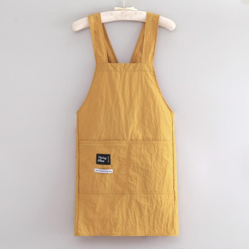 Unisex Waterproof Apron Kitchen Cooking Cleaning Work Home Use Simple Solid Color Adjustable Crossback Design