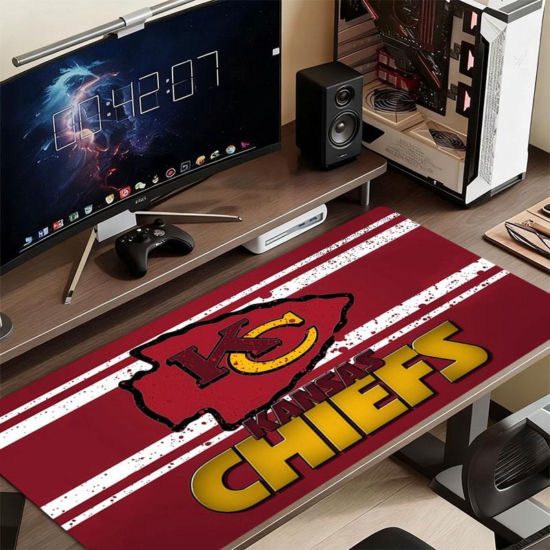 KC Chiefs logo Mouse Pad, Large Gaming Desk Mat, Non-slip XXL Mousepad for Laptop & Tablet, Mini PC Playmat with Stitched Edges