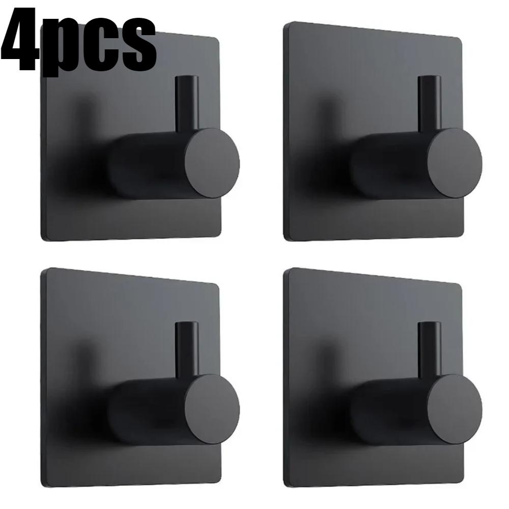 1/4Pcs Bathroom Robe Hooks Stainless Steel Towel Hanger Waterproof Hook Multi-Purpose Hanger Hook Door Bathroom Shower Kitchen