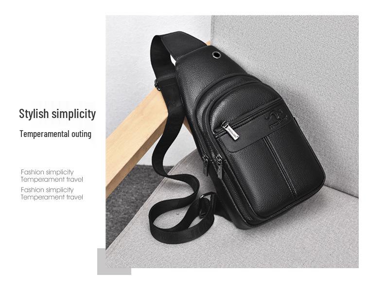 Gentleman's Genuine Leather Crossbody Chest Bag - 2023 Fashion Single Shoulder Backpack