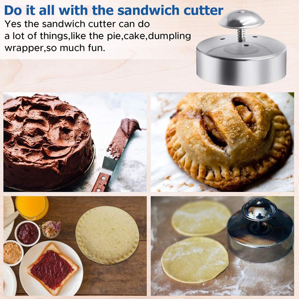 Sandwich Cutter and Sealer Round Sandwich Sealer 304 Stainless Steel Sandwich Maker Smooth Pastry Cookies Mold Sandwich Sealer