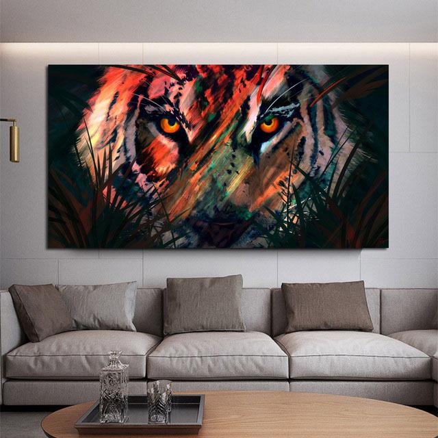 Modern Graffiti Animal Elephant Tiger Lion Canvas Painting Wall Art Picture Posters and Prints for Living Office Room Home Decor No Frame
