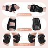 6 In 1 Knee Pads And Elbow Pads Set Protective Gear Set With Wrist Guard For Skateboarding Inline Roller Skating Cycling Scooter
