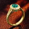 Quality Oval Zircon Engagement Rings for Women  Female Vintage Green Crystal 14k Gold Plating Rings Women Lady Gift