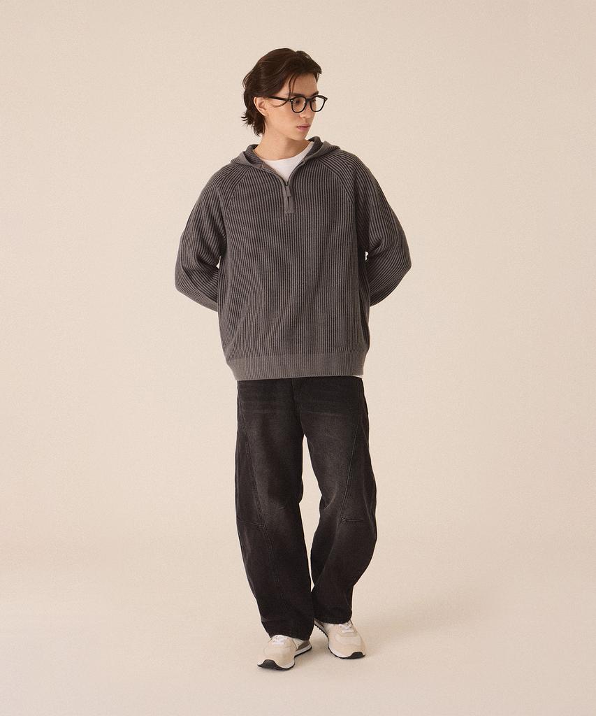 CUTZ Two-Tone Ribbed Hoodie Knit - 2 Colors