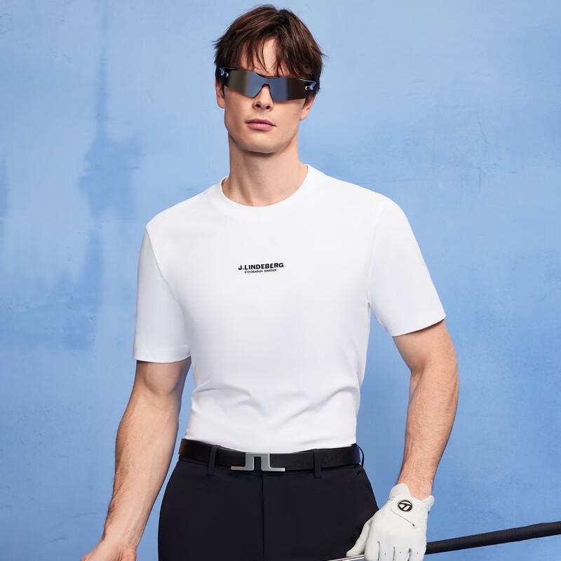 J.LINDEBERG Herren Logo Rundhals Kurzarm T-Shirt