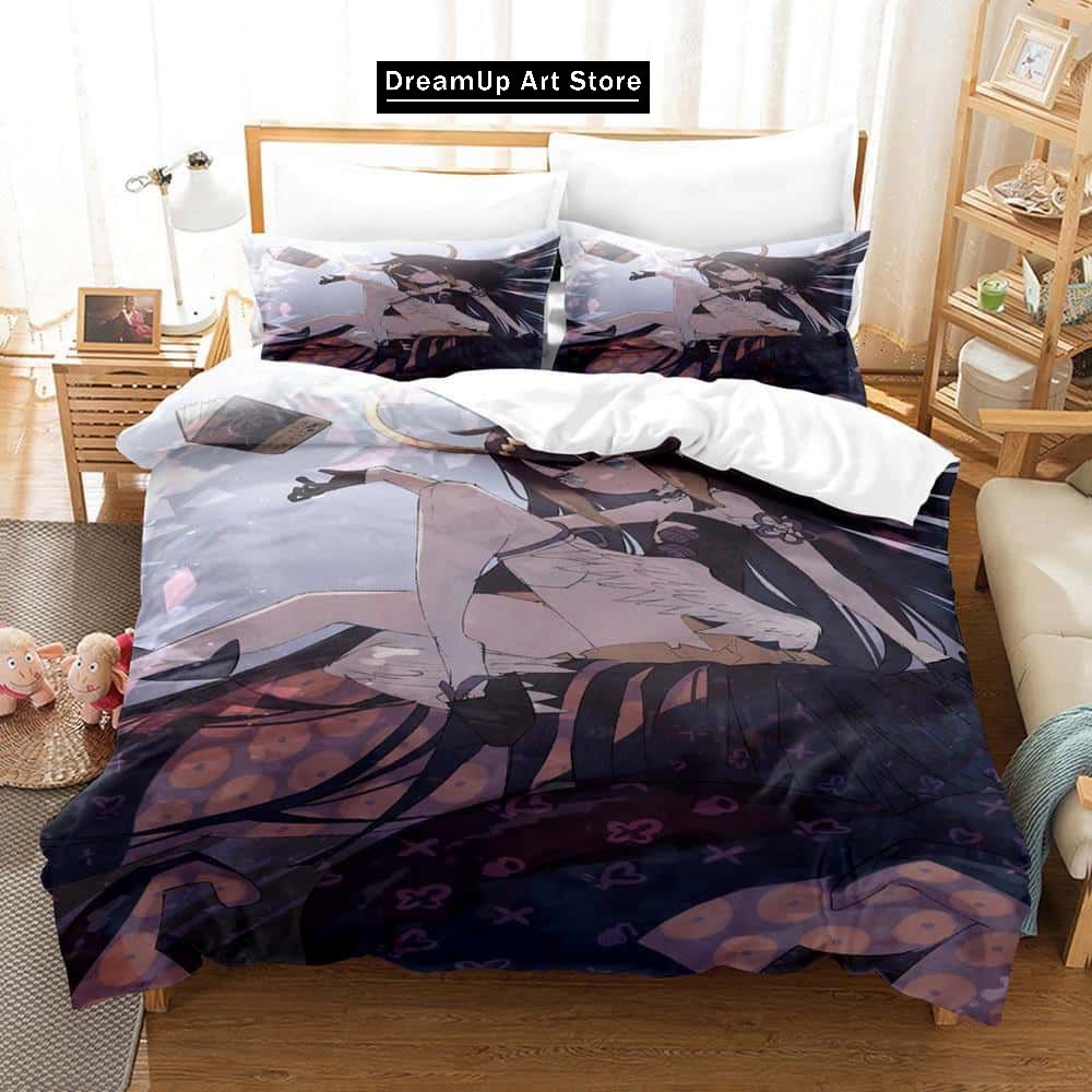 3D Print Fashion Anime Ninomae Ina'nis-in Bedding Set Boys Girls Twin Queen Full Size Duvet Cover Pillowcase Bed Adult Bedroom