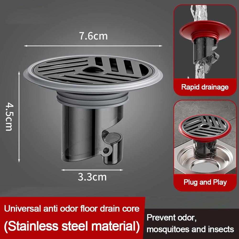 Bouchon de filtre de vidange en acier inoxydable, anti-reflux, bouchon de filtre de vidange de sol de douche, fournitures de salle de bains